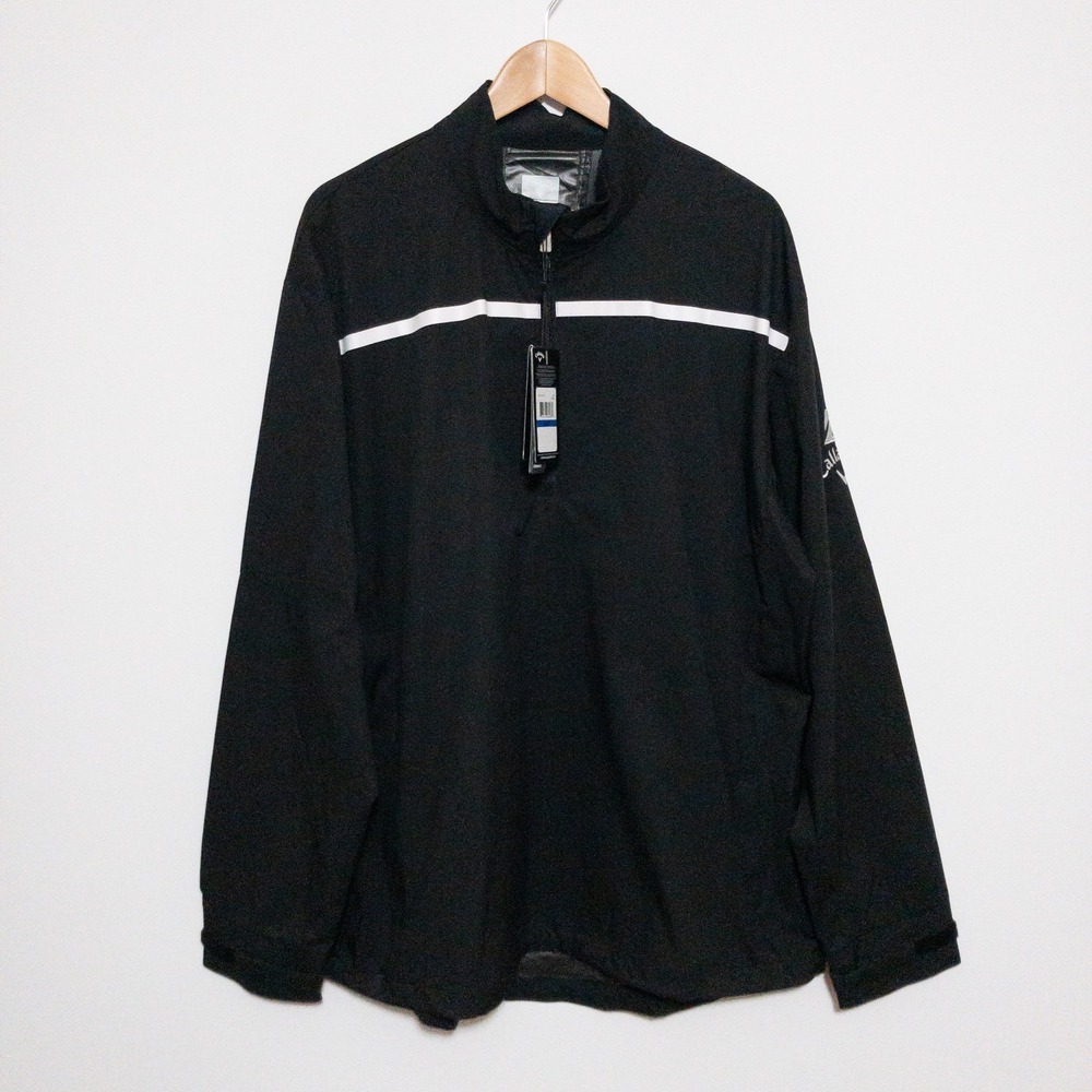 Callaway Weather Series Mens 1/4 Zip Windbreaker Jacket Size XL Black New